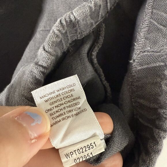 Pure Jill Linen Slim Corpped Pants Women's Medium Grey Pull On Pockets - Picture 8 of 11
